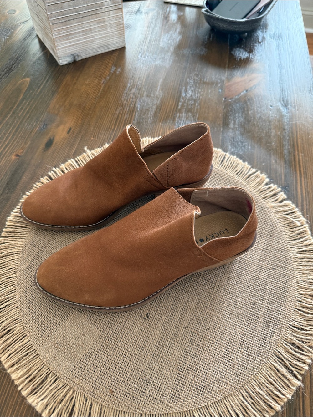 Lucky Brand Men’s Suede Slip-On Loafers in Brown